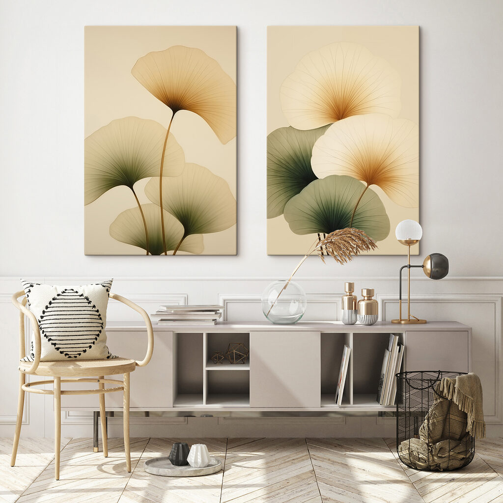 Caules finos e leques — interior 1