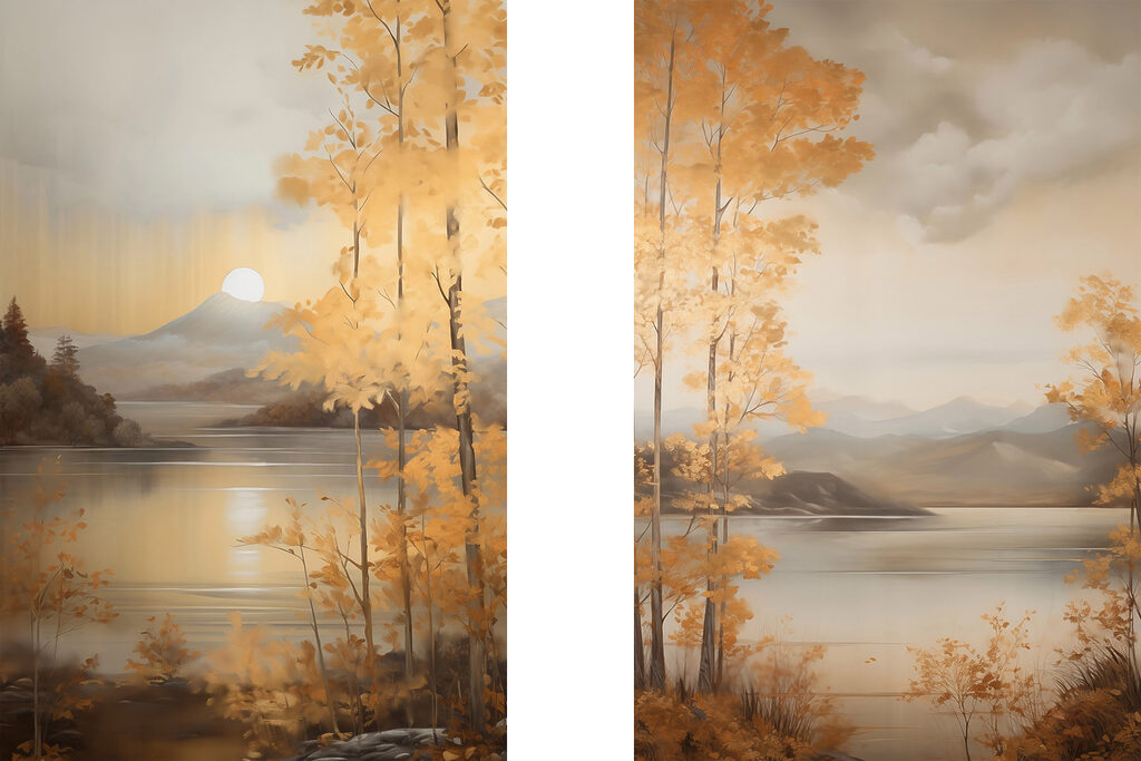 Montanha e lago — design completo