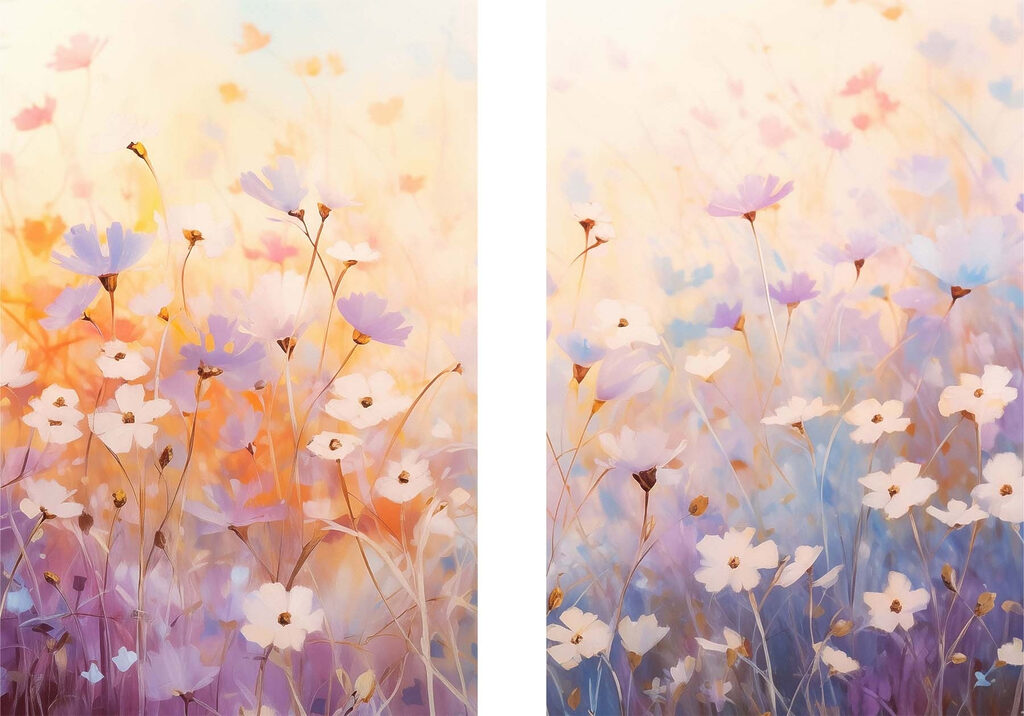 Flores num campo — design completo