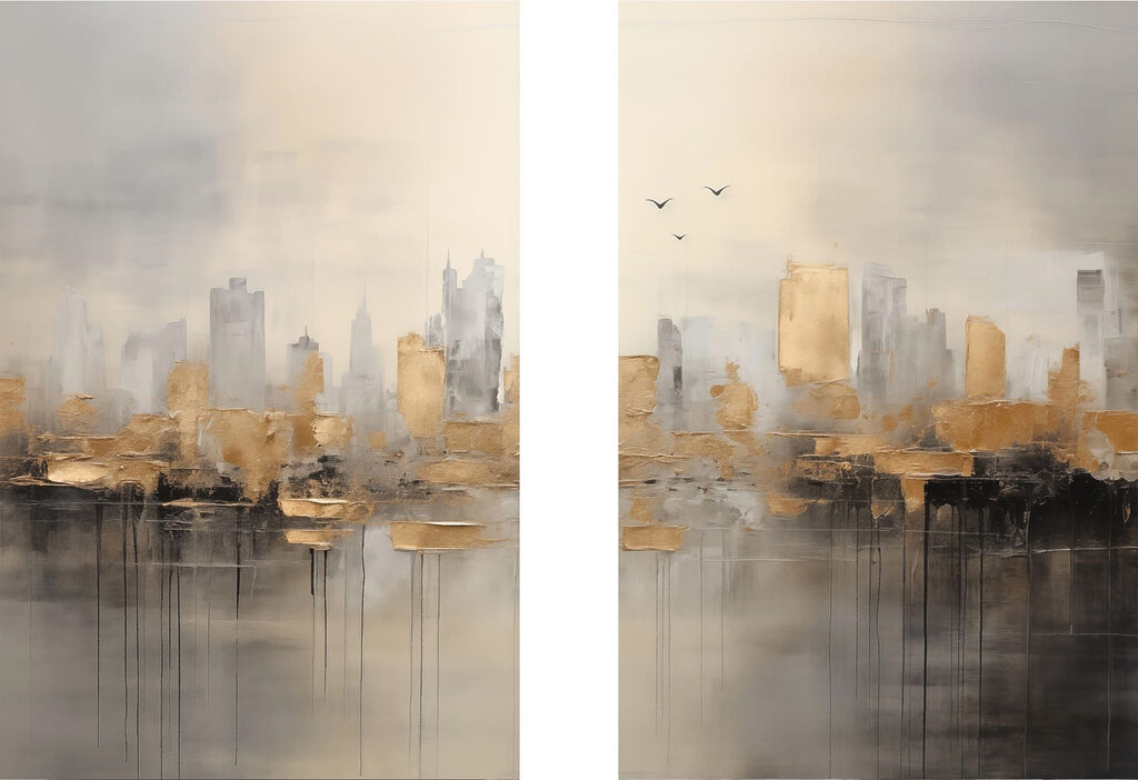 Cidade na neblina — design completo