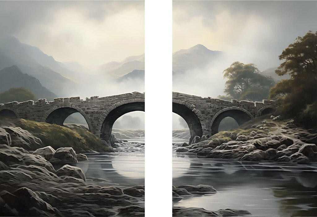 Ponte sobre um rio — design completo