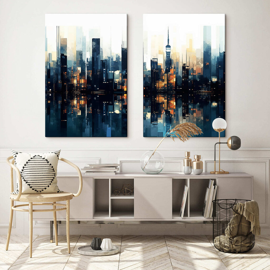 Cidade iluminada na água — interior 2