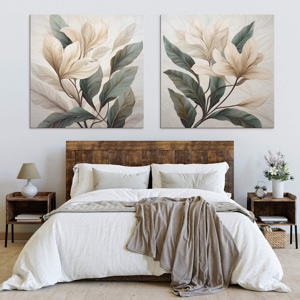 Folhas sobre branco — interior 2