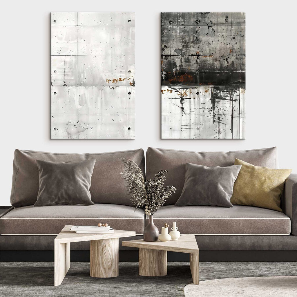 Manchas cinzentas e pinceladas — interior 1