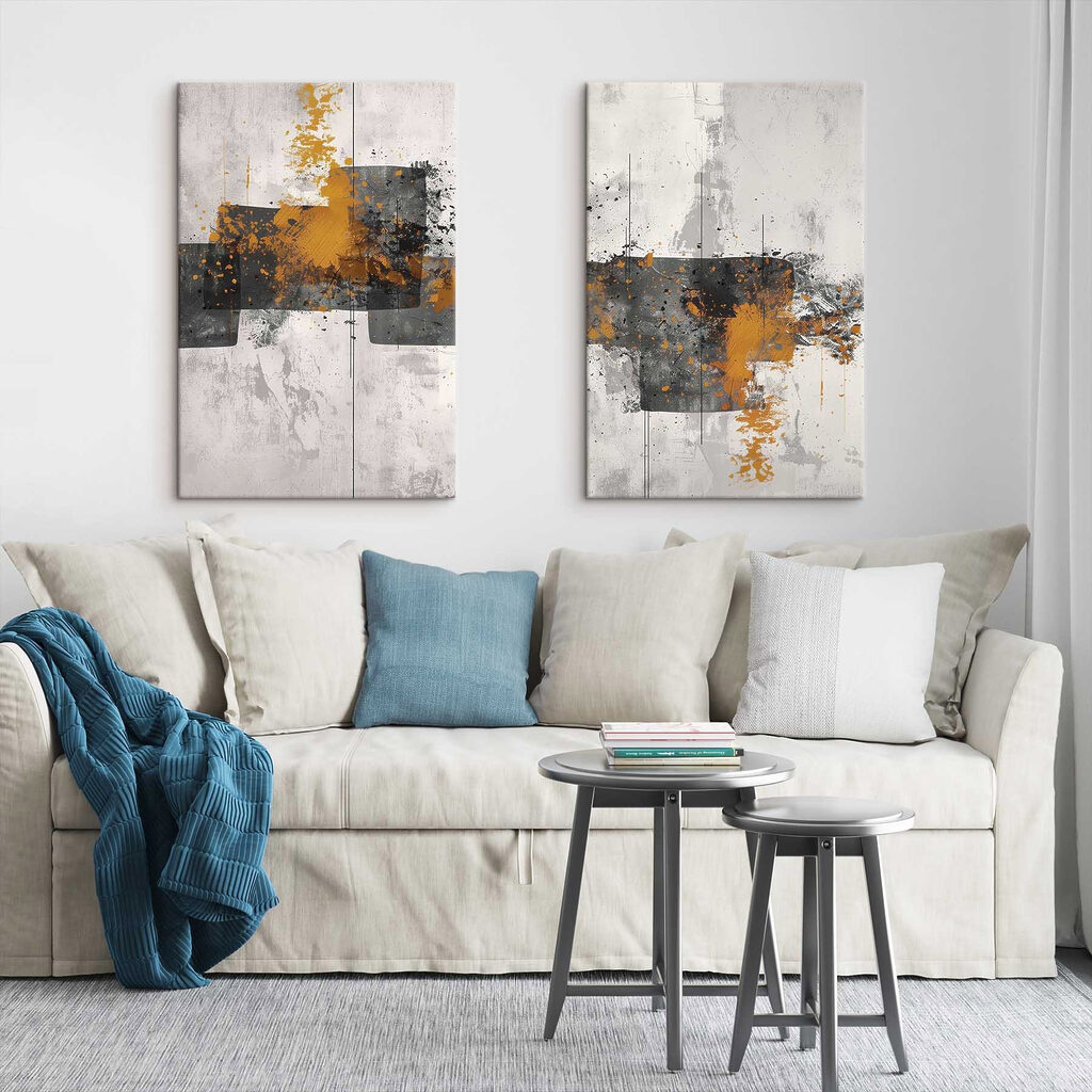 Cores abstratas em movimento num interior
