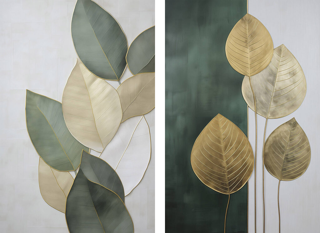 Folhas de nervuras finas — design completo