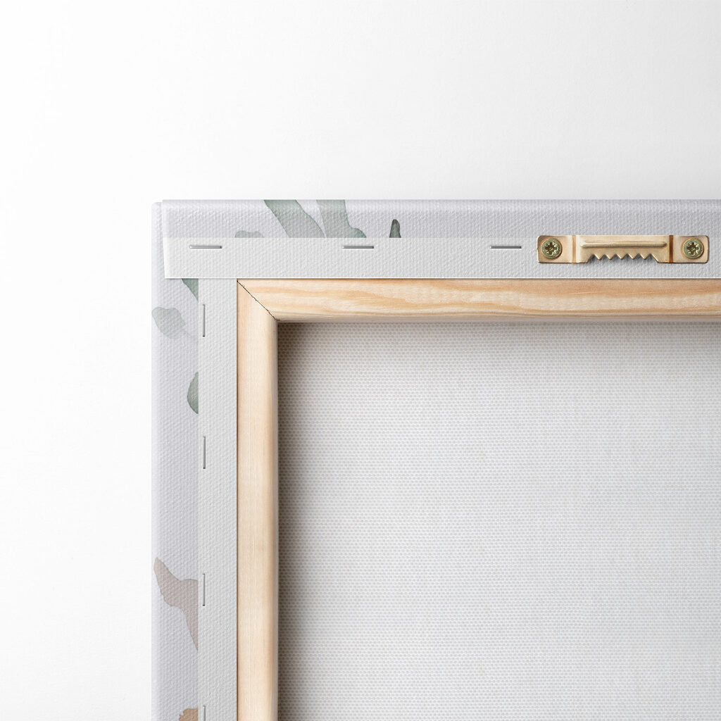 Pintura floral com folhas — verso