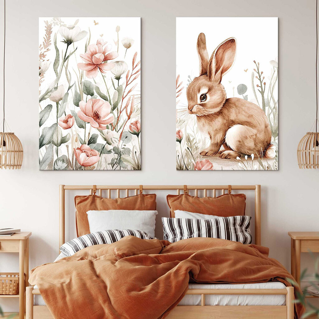 Coelho entre flores — interior 1