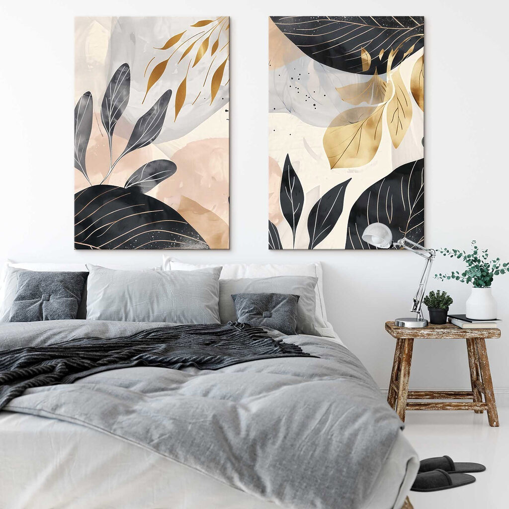 Folhas suaves e elegantes num interior
