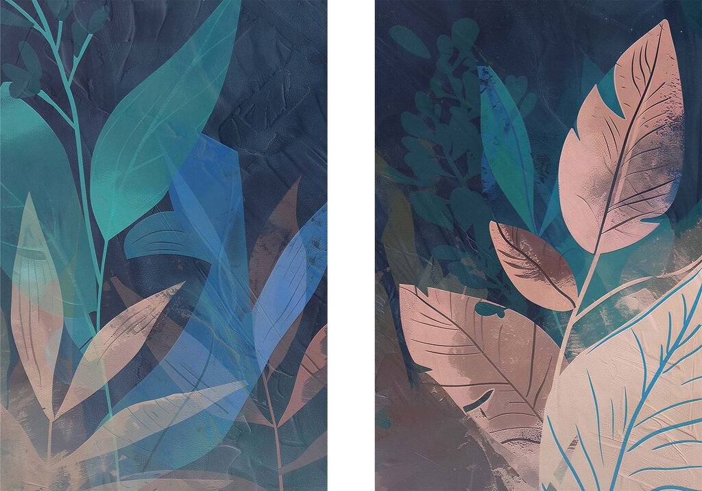 Folhas e plantas — design completo