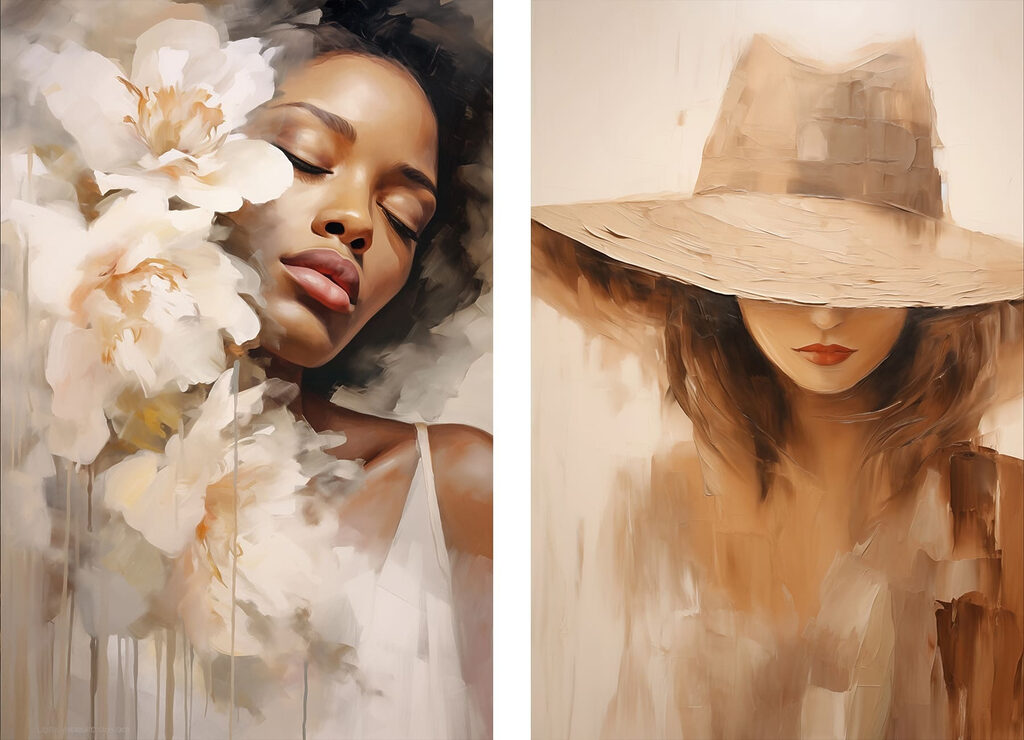 Mulher em pintura — design completo