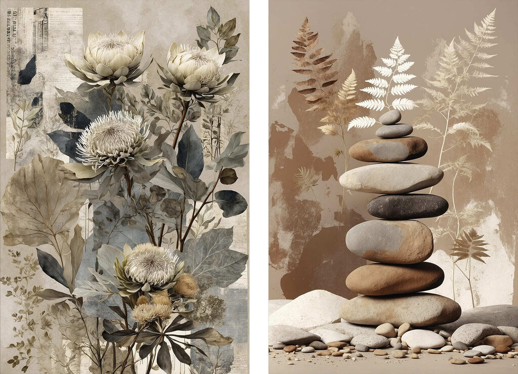 Flores entre pedras — design completo