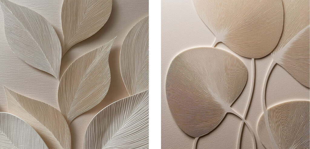 Folhas de contornos suaves — design completo