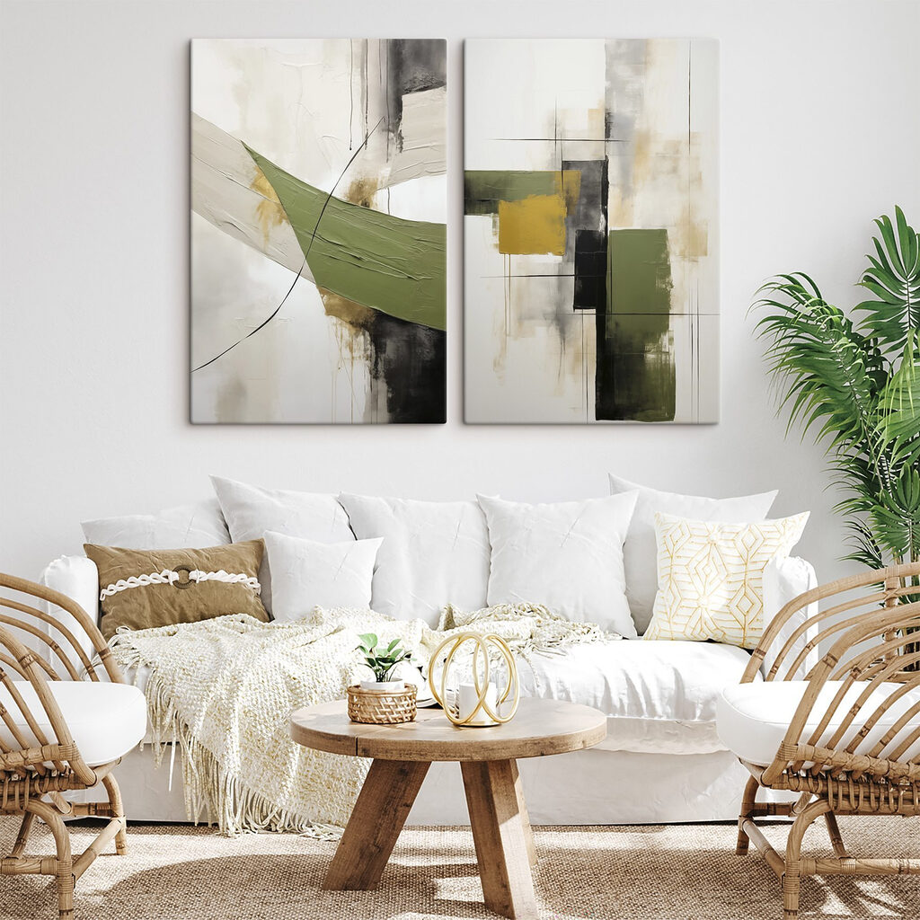 Pinceladas e manchas verdes — interior 1