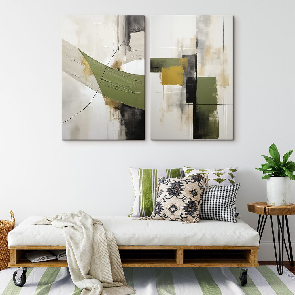 Pinceladas e manchas verdes — interior 2
