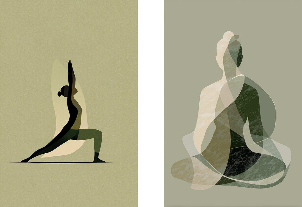 Mulher a fazer ioga — design completo