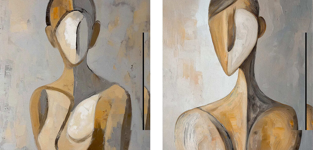 Mulher pintada em colagem — design completo
