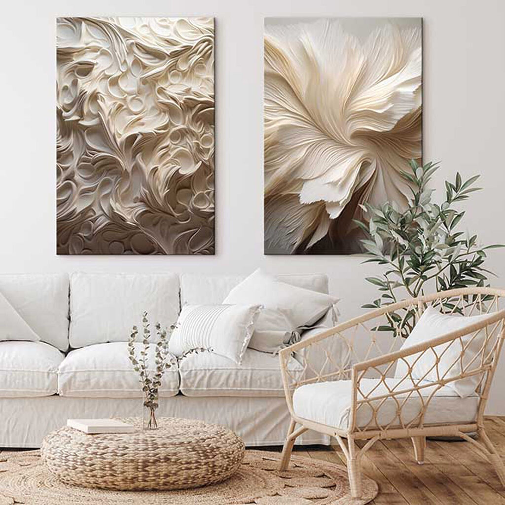 Flores em espiral num interior