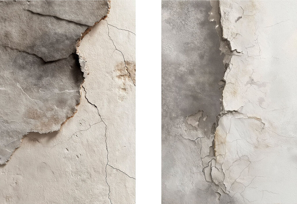 Fissuras em cinzento — design completo