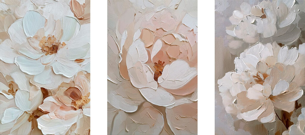 Flores em camadas suaves — design completo