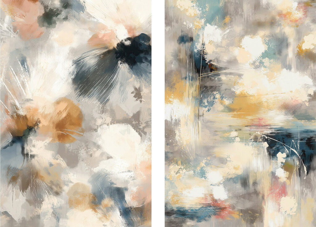 Flores abstratas suaves — design completo