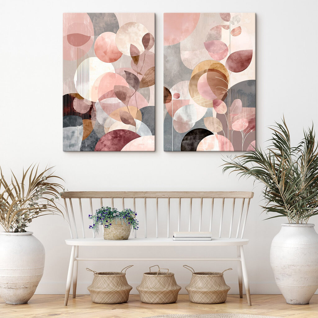 Círculos e folhas abstratos — interior 2