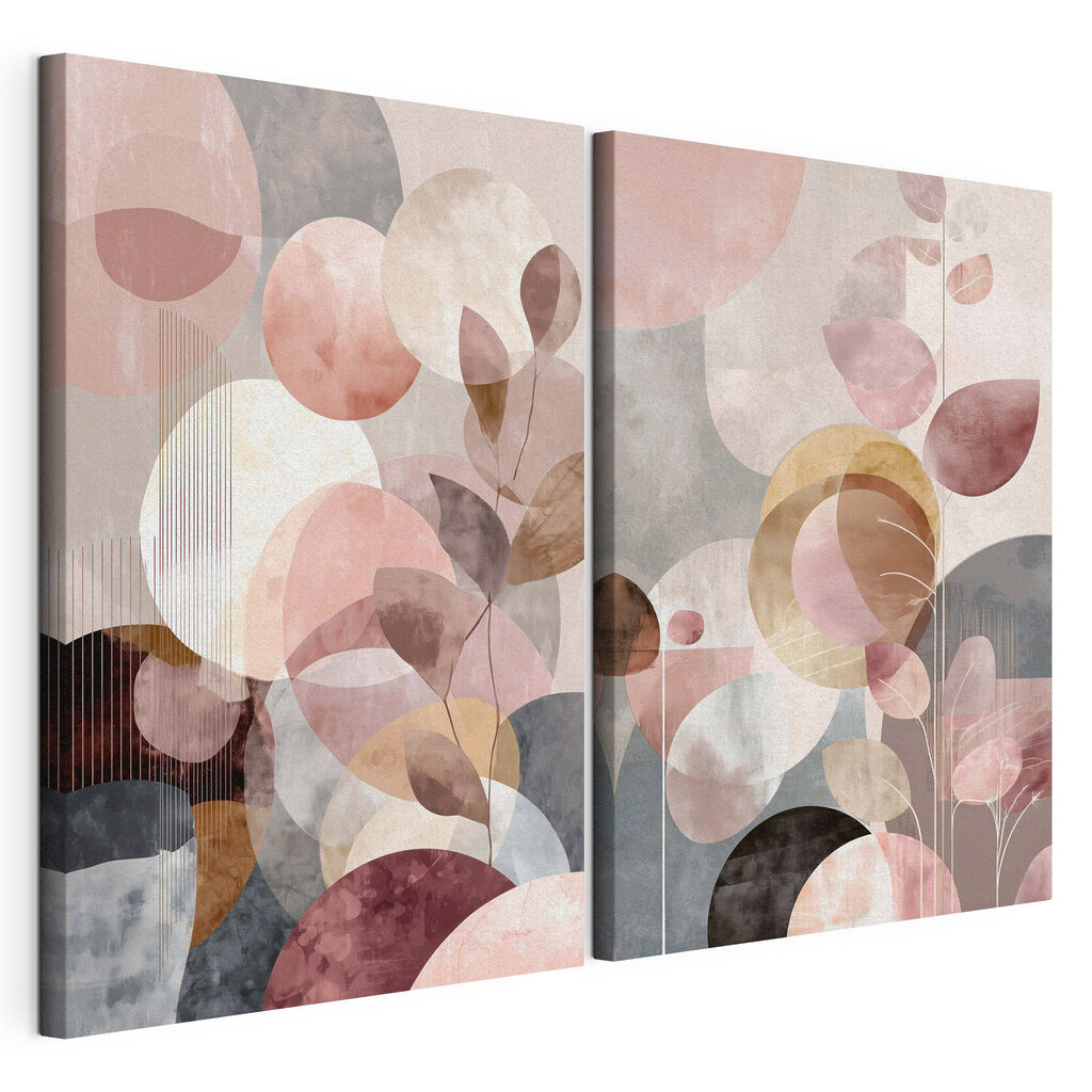Círculos e folhas abstratos — vista do produto