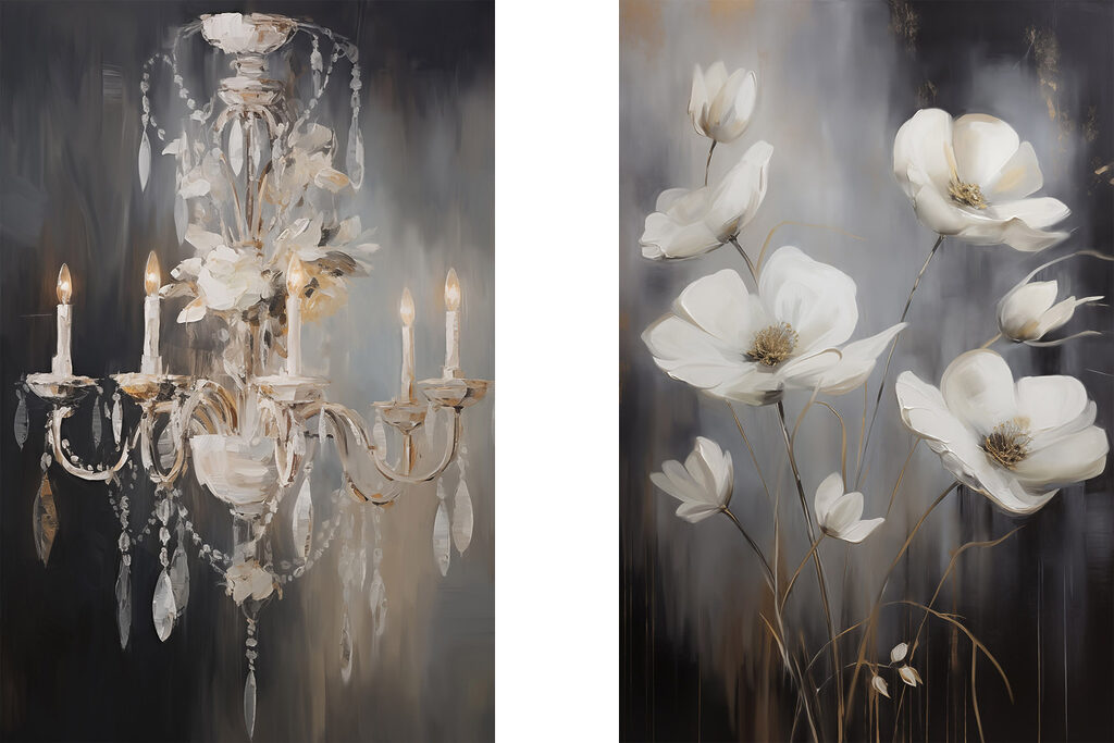 Flores e lustre — design completo