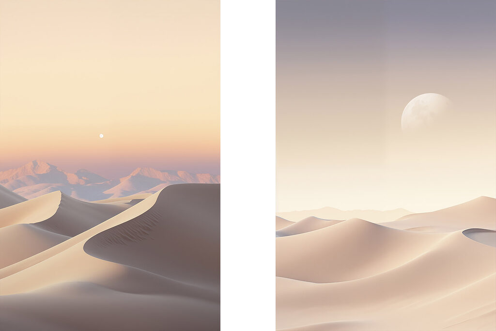 Deserto com lua — design completo