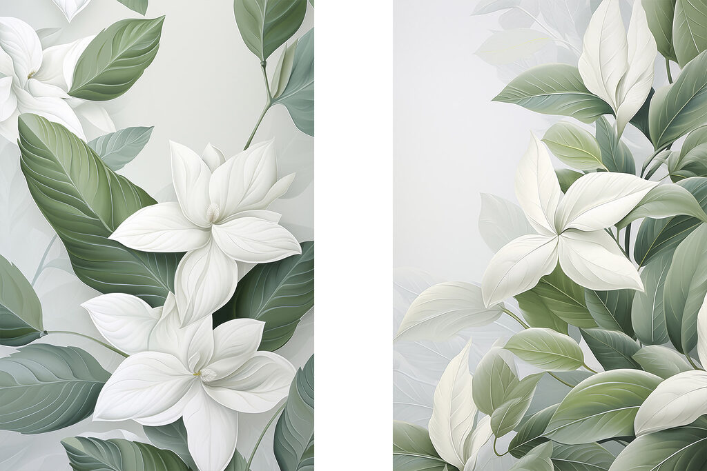 Flores e folhagem botânica — design completo