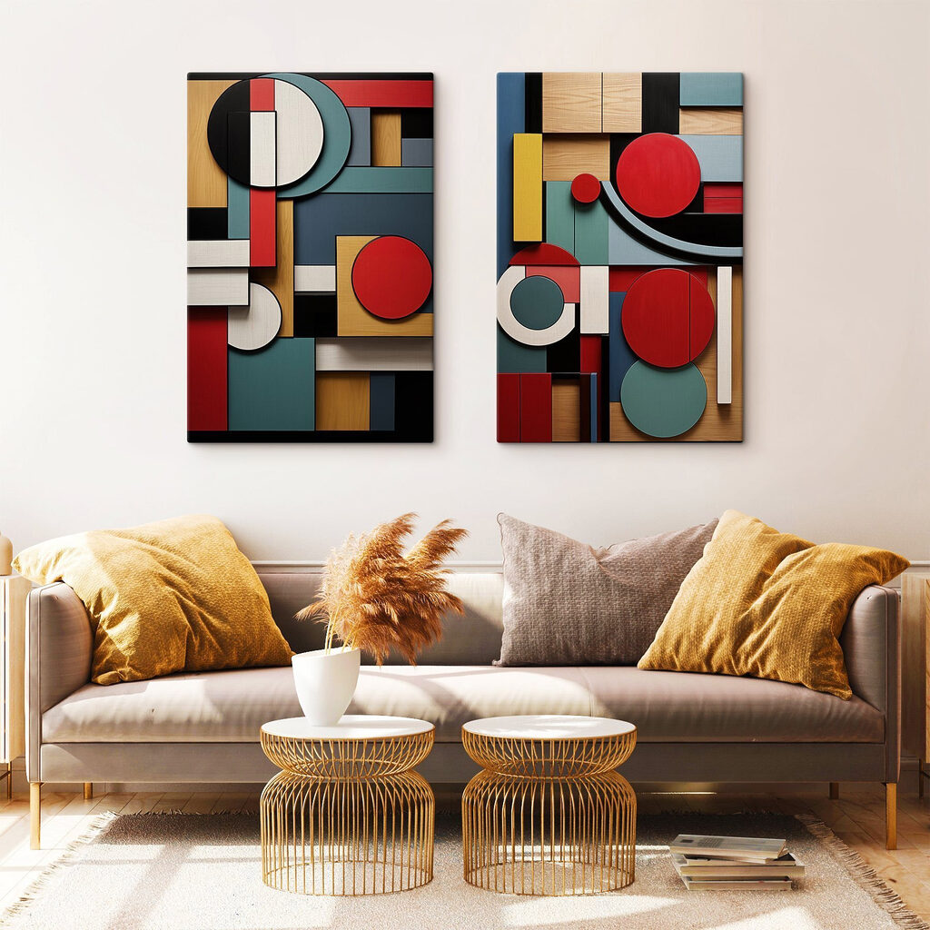 Formas vermelhas em contraste — interior 2