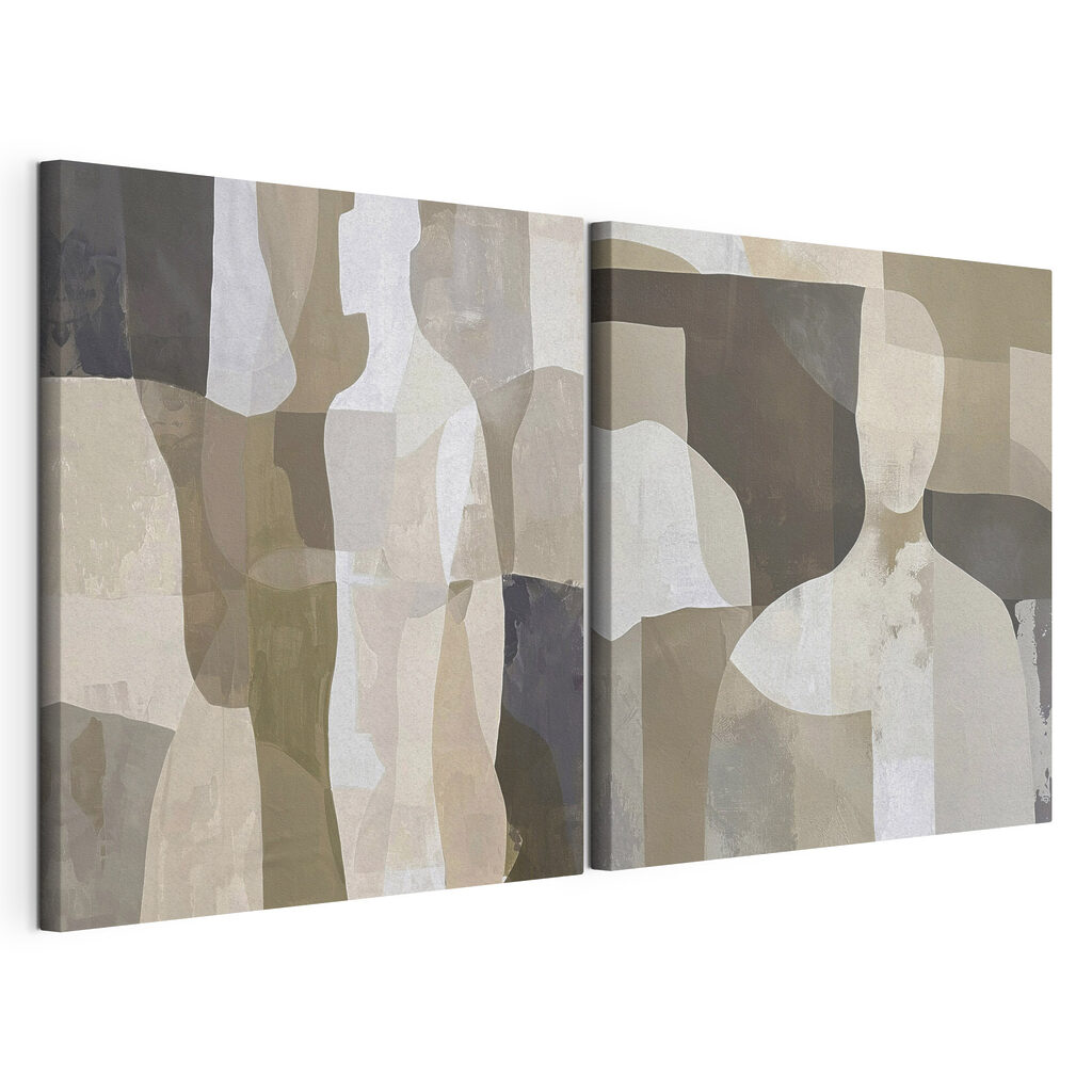 Figuras abstratas, tela esticada e borda contínua