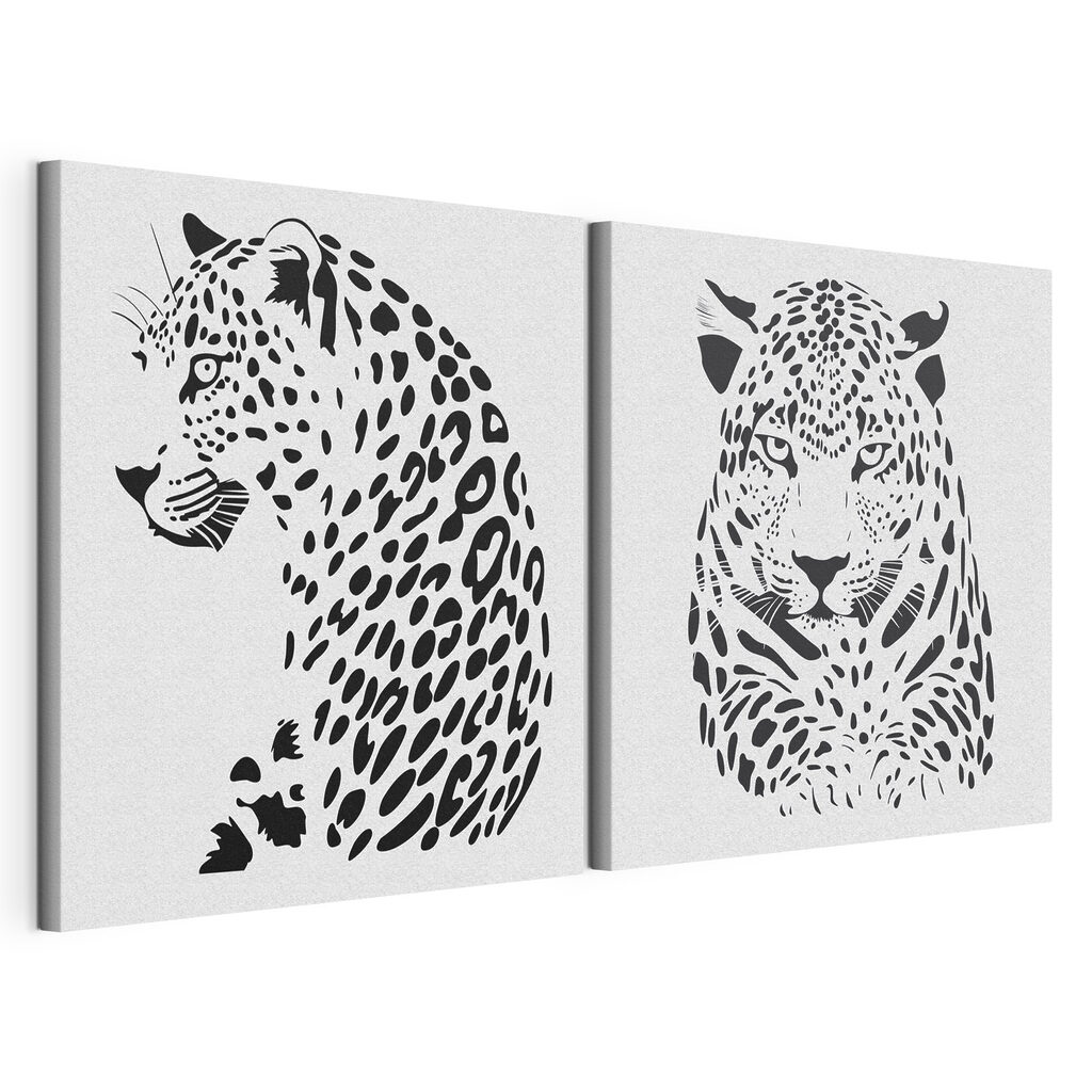 Leopardo gráfico, tela esticada e borda contínua
