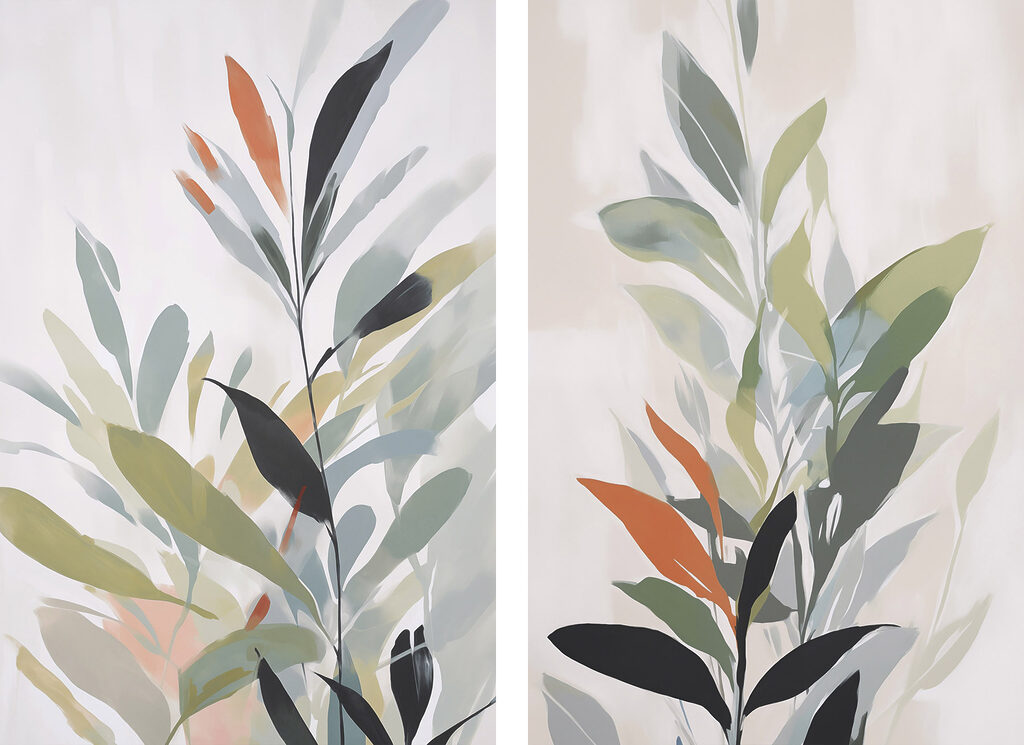 Folhas com acentos — design completo