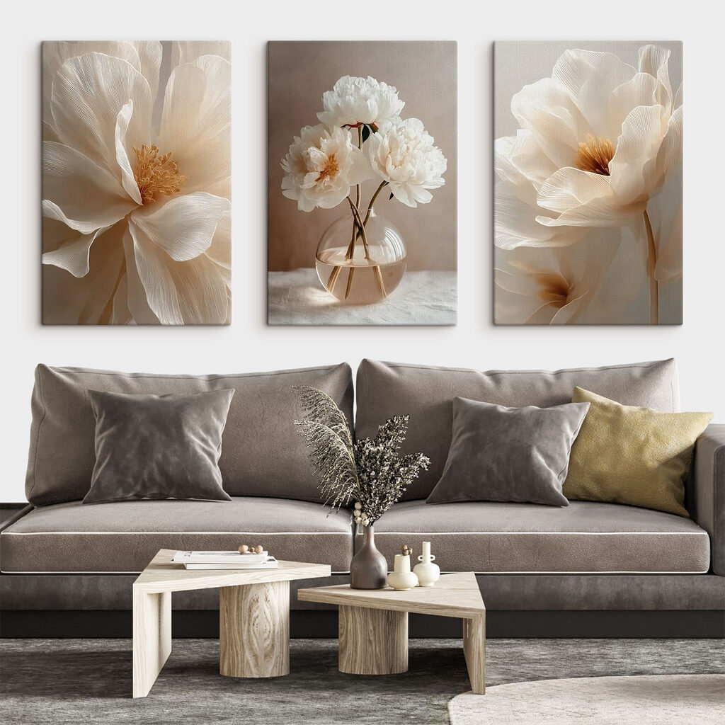 Flores brancas à luz — interior 2