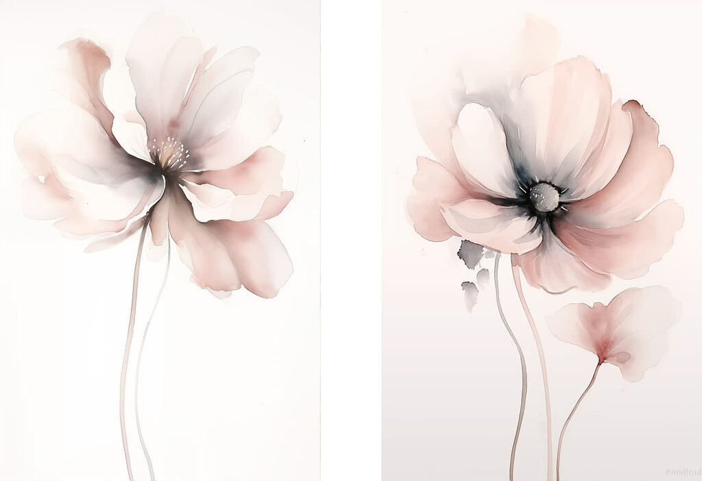 Flores em hastes finas — design completo