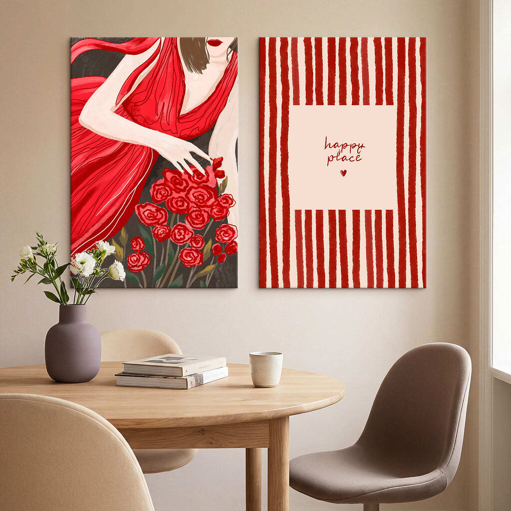 Mulher de vestido vermelho — interior 3