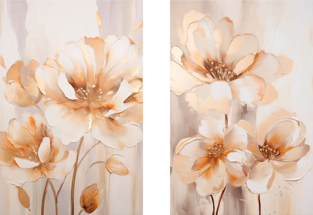 Flores sobre bege — design completo