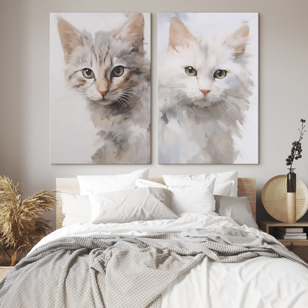 Gatos de cabeça virada — interior 1