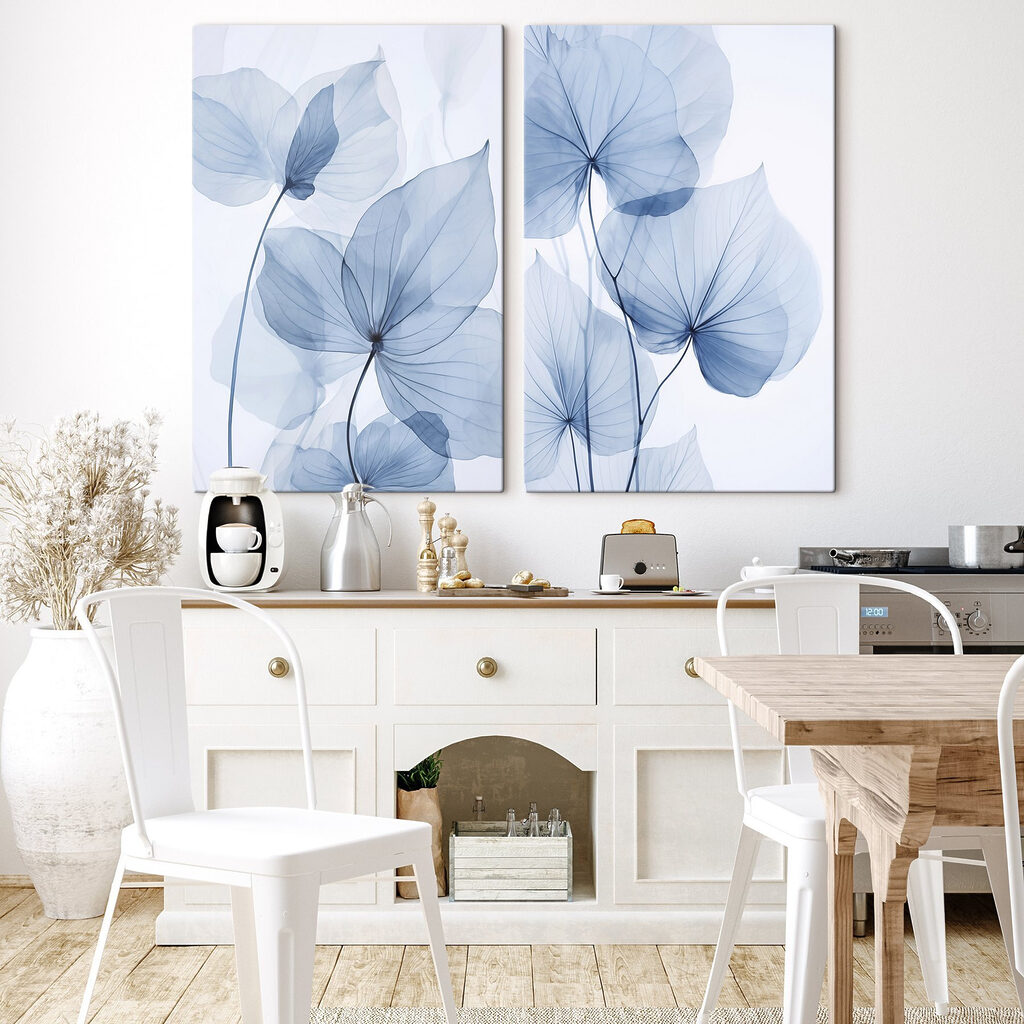 Folhas azuis transparentes — interior 2