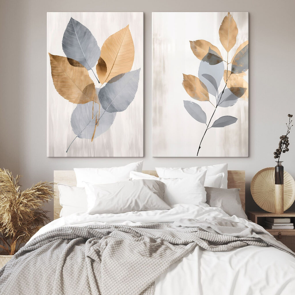 Folhas com acentos dourados — interior 1