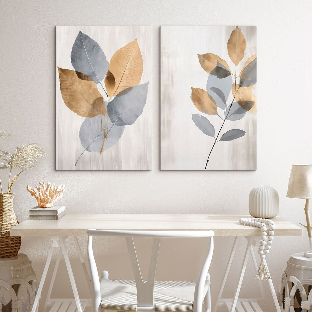 Folhas com acentos dourados — interior 2