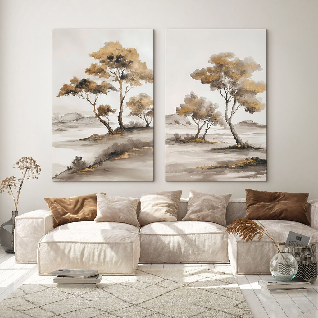 Árvores em paisagem aberta — interior 2