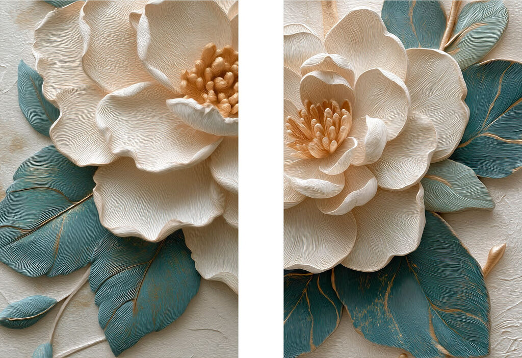 Flor em colagem — design completo