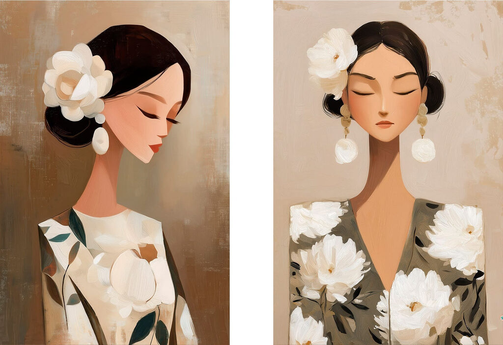 Colagem com flores — design completo
