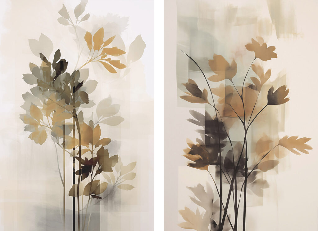Flores e folhas — design completo