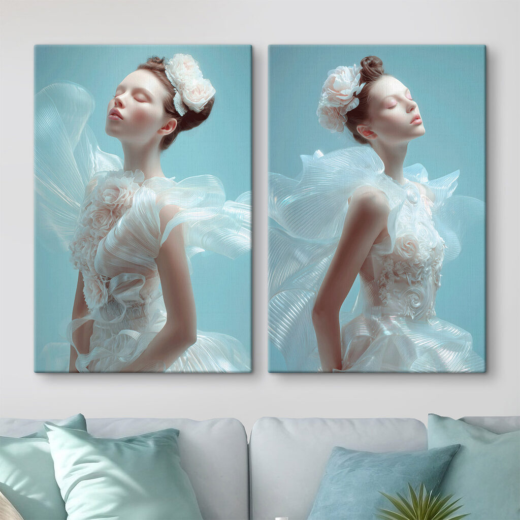 Colagem com vestido — interior 1