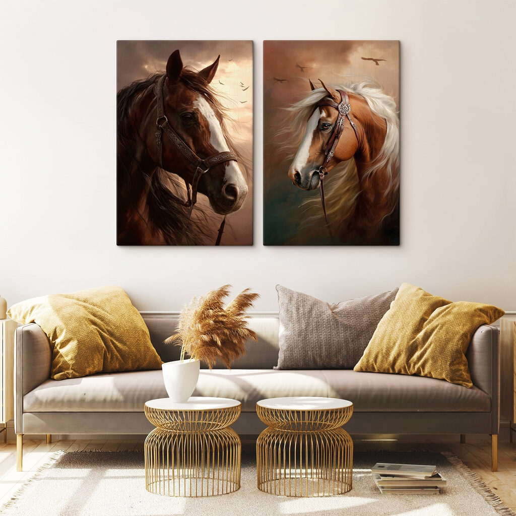 Cavalos com cabeçada — interior 2