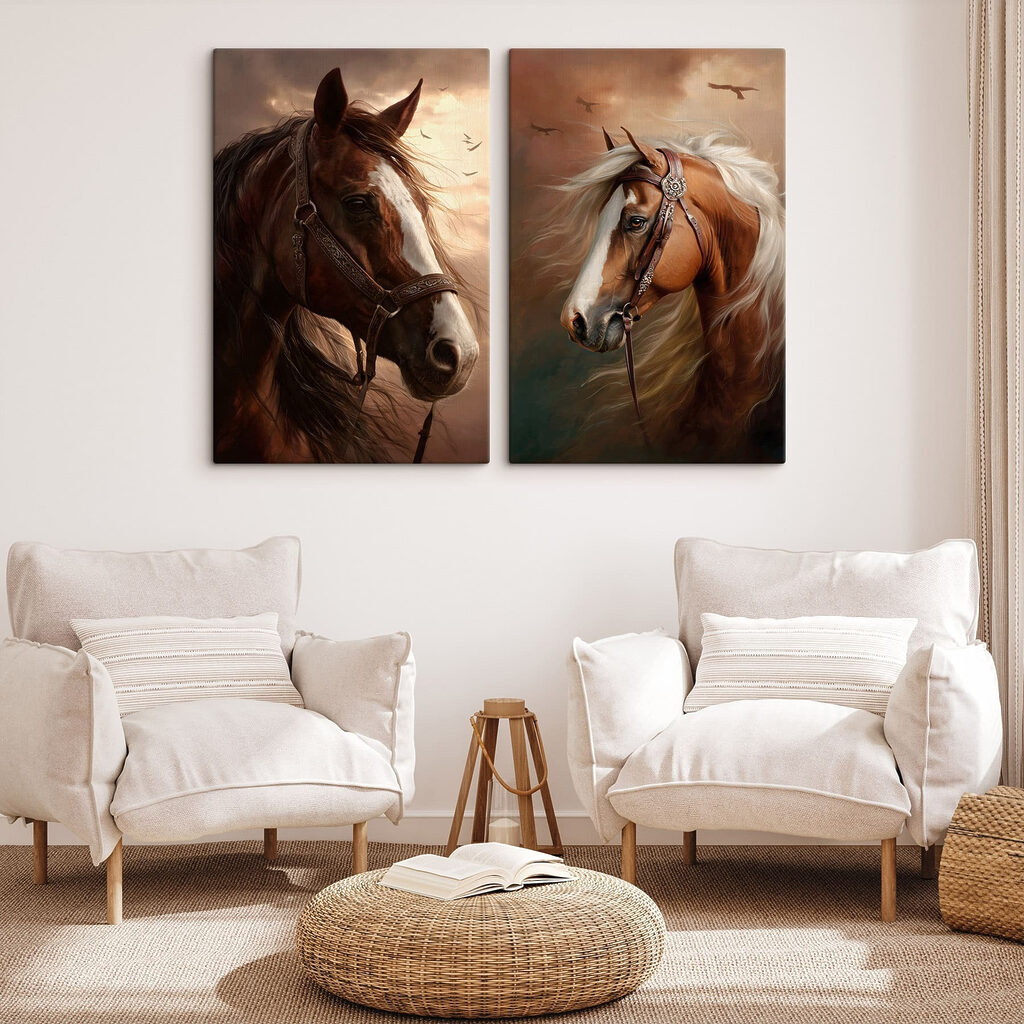 Cavalos com cabeçada — interior 1