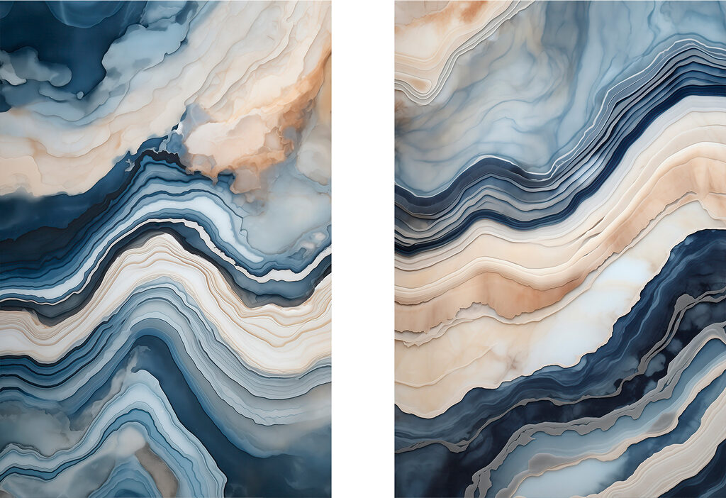 Ondas azuis em camadas — design completo